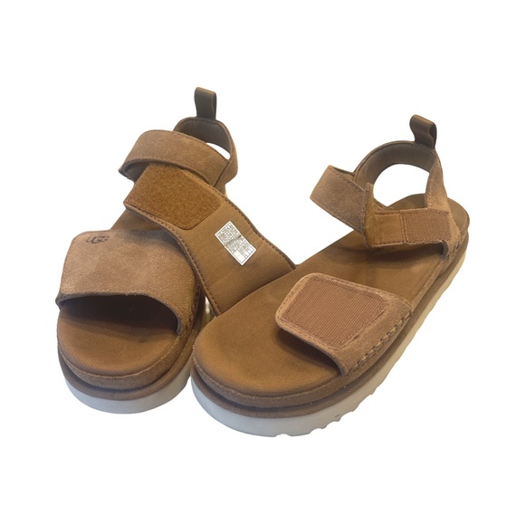 UGG Goldenstar Platform Suede Sandals in Driftwood/Sand
Size: US 9.5 - Picture 5 of 11